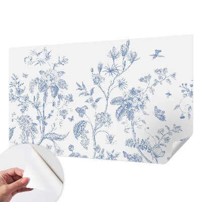 Removable wall mural wallpaper with a floral pattern