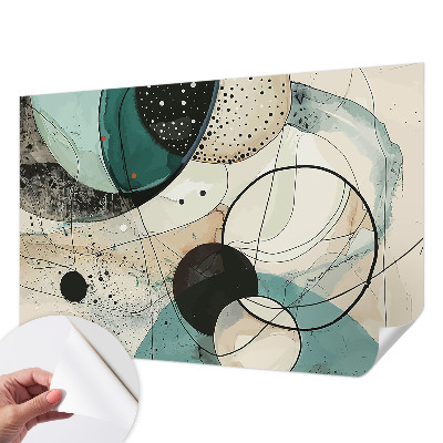 Peel and stick wall mural for kids' room with colorful circles design