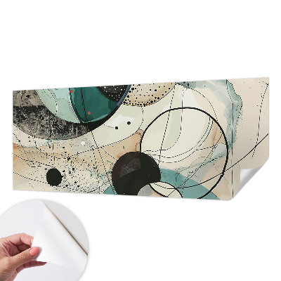 Peel and stick wall mural for kids' room with colorful circles design