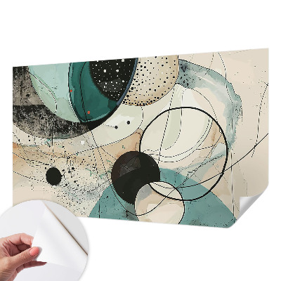 Peel and stick wall mural for kids' room with colorful circles design