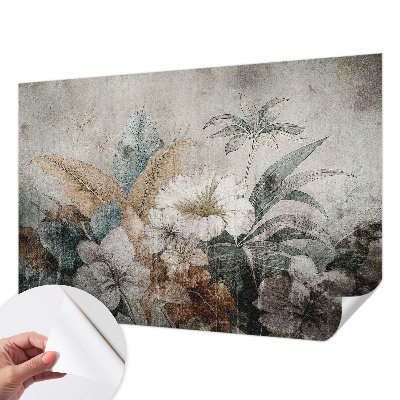 Peel and stick wall mural for living room with a Flower Dream design