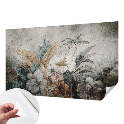 Peel and stick wall mural for living room with a Flower Dream design
