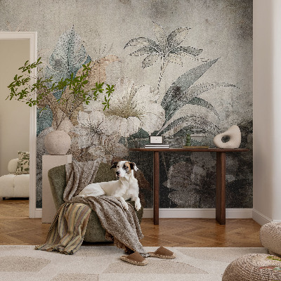 Peel and stick wall mural for living room with a Flower Dream design
