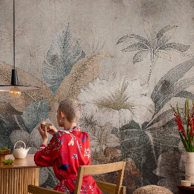 Peel and stick wall mural for living room Flower Dream