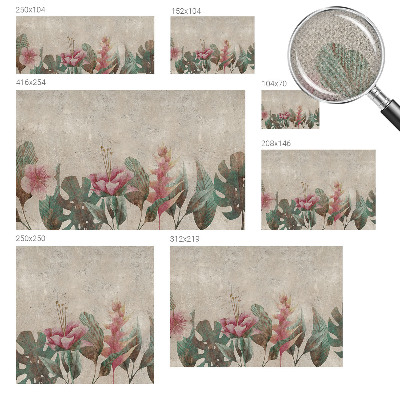 3D photo wallpaper mural with a subtle floral motif
