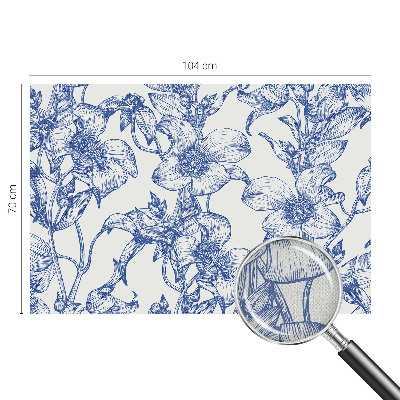 Peel and stick wall mural with flower branch design for bedroom