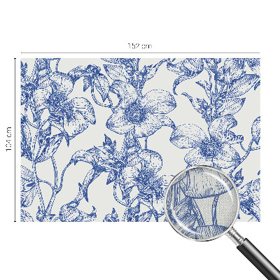 Peel and stick wall mural with flower branch design for bedroom