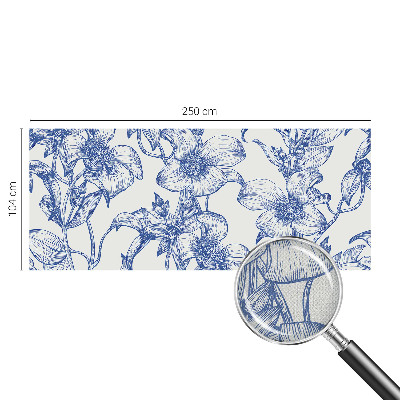 Peel and stick wall mural with flower branch design for bedroom