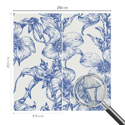 Peel and stick wall mural with flower branch design for bedroom