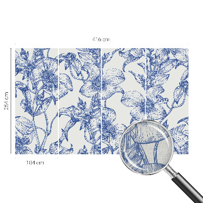 Peel and stick wall mural with flower branch design for bedroom