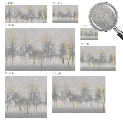 Children's wall mural with a forest harmony design