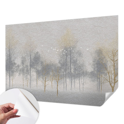 Children's wall mural with a forest harmony design