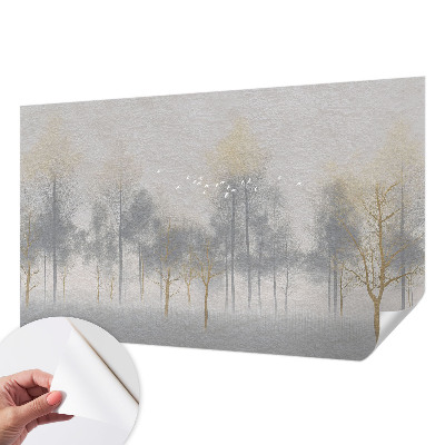 Children's wall mural with a forest harmony design
