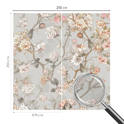 Nursery wall mural with a romantic pattern