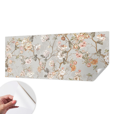 Nursery wall mural with a romantic pattern