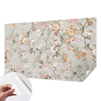 Nursery wall mural with a romantic pattern