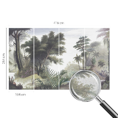 Baby room wall mural with an exotic landscape design