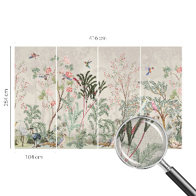Self-adhesive photo wallpaper with a tropical oasis design
