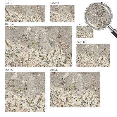 Stick-on wall mural with a wild plants design