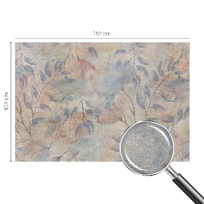 Removable wall mural with an abstract leaves design