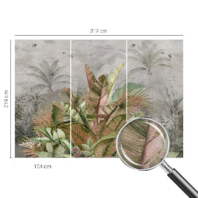 Peel and stick wall mural for bedroom Exotic jungle