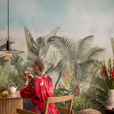 Peel and stick wall mural for living room Tropical paradise