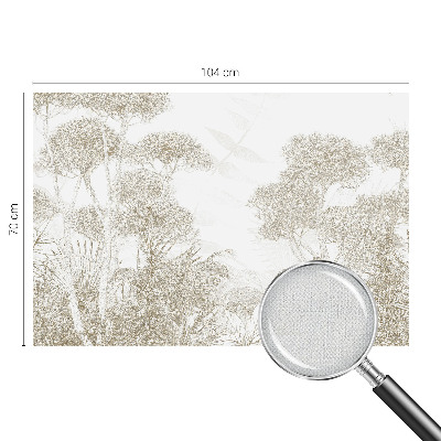 Peel and stick wall mural for kids' room with tropical vegetation design