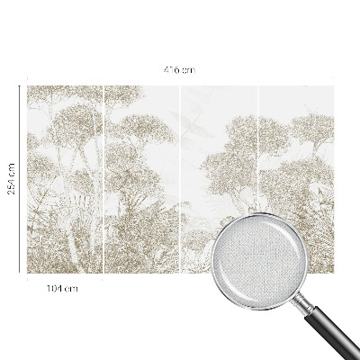 Peel and stick wall mural for kids' room with tropical vegetation design