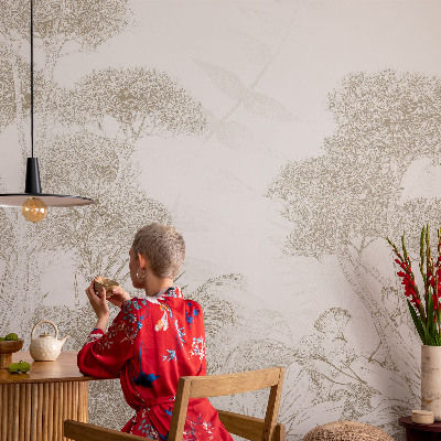 Peel and stick wall mural for kids' room Tropical vegetation
