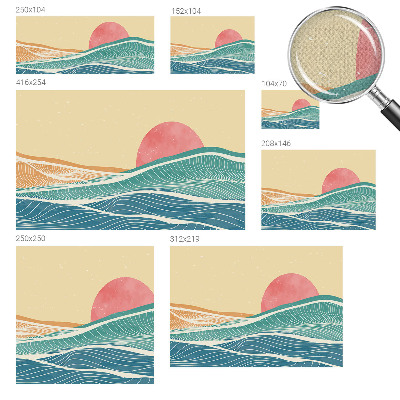3D wall mural with a sea waves design