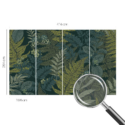 Self-adhesive wall mural with a green elegant design