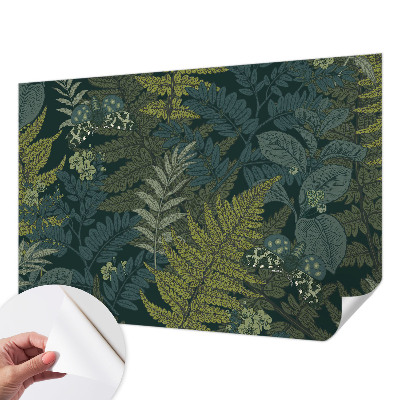 Self-adhesive wall mural with a green elegant design