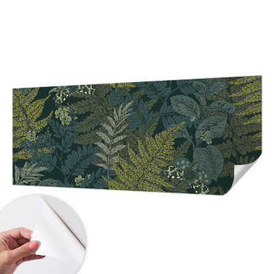 Self-adhesive wall mural with a green elegant design