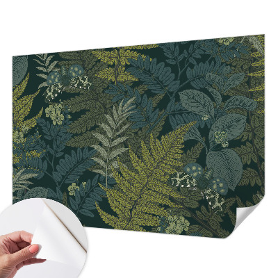Self-adhesive wall mural with a green elegant design