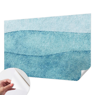 Peel and stick wallpaper mural Blue waves