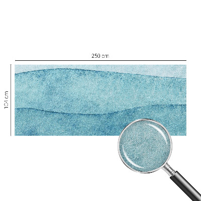 Peel and stick wallpaper mural with a blue waves design
