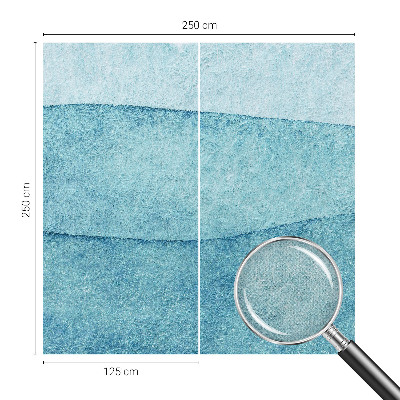 Peel and stick wallpaper mural with a blue waves design