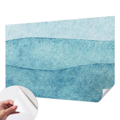 Peel and stick wallpaper mural Blue waves