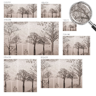 Self-adhesive photo wallpaper with a delicate tree design