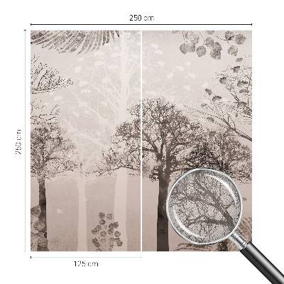 Self-adhesive photo wallpaper with a delicate tree design