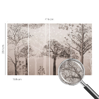 Self-adhesive photo wallpaper with a delicate tree design