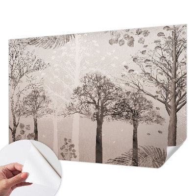 Self-adhesive photo wallpaper with a delicate tree design