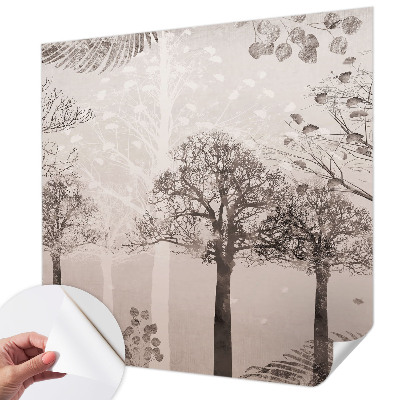 Self-adhesive photo wallpaper with a delicate tree design