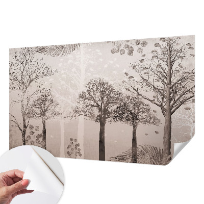 Self-adhesive photo wallpaper with a delicate tree design