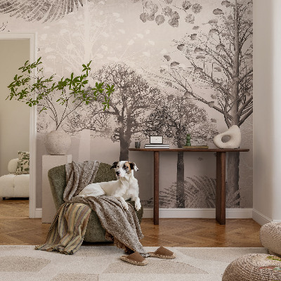 Self-adhesive photo wallpaper with a delicate tree design
