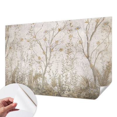 Stick-on wall mural featuring a forest corner motif