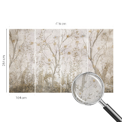 Stick-on wall mural featuring a forest corner motif