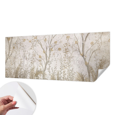 Stick-on wall mural featuring a forest corner motif