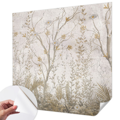 Stick-on wall mural featuring a forest corner motif
