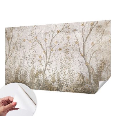 Stick-on wall mural featuring a forest corner motif